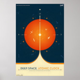 Affiche Horloge atomique de l'espace lointain - Voyages ré
