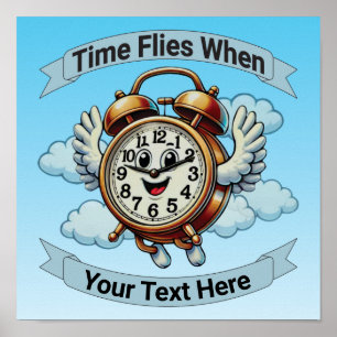 Affiche Horloge de vol personnalisable "Heures de vol quan