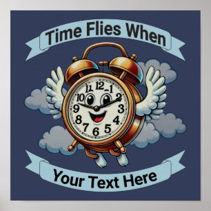 Affiche Horloge de vol personnalisable "Heures de vol quan