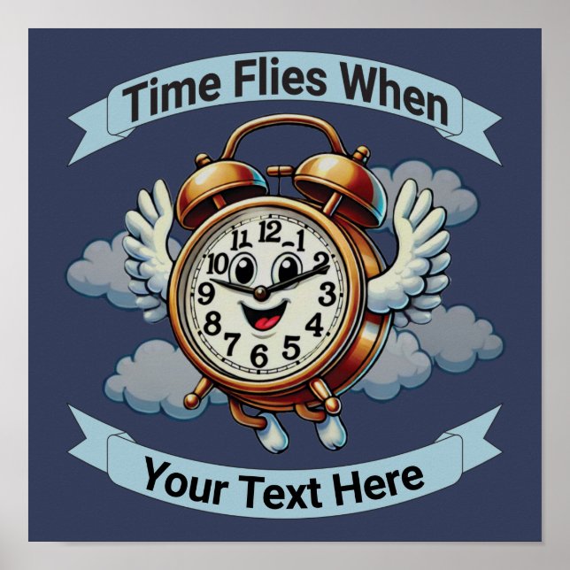 Affiche Horloge de vol personnalisable "Heures de vol quan (Devant)