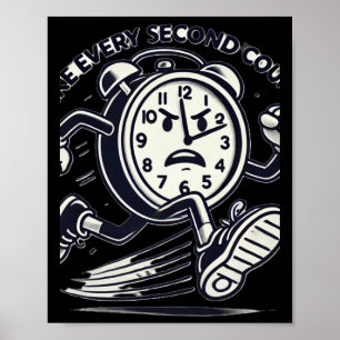 Affiche Horloge en marche Faites compter chaque seconde Au