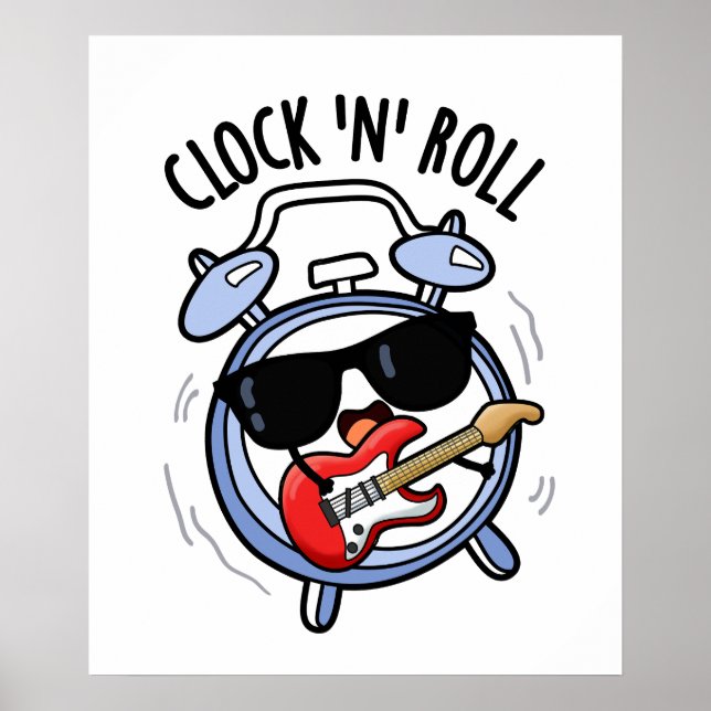 Affiche Horloge Et Rouleau Funny Rock Pun (Devant)