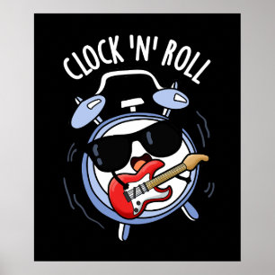 Affiche Horloge Et Rouleau Funny Rock Pun Dark BG
