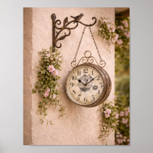 Affiche Horloge murale de style campagnard français