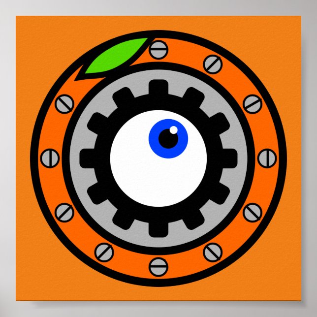 Affiche Horloge orange (Devant)