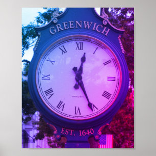 Affiche Horloge postale de l'avenue Greenwich, Greenwich,