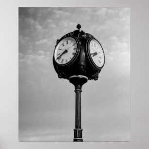 Affiche Horloge sur la route 66