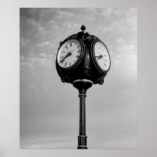 Affiche Horloge sur la route 66  (Devant)