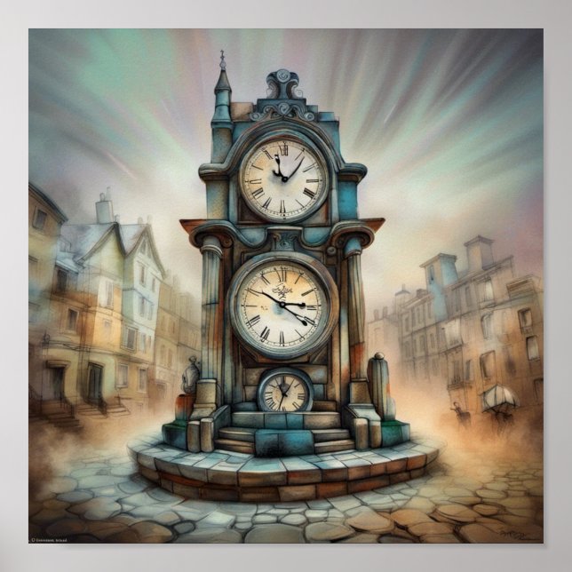 Affiche Horloge vintage (Devant)