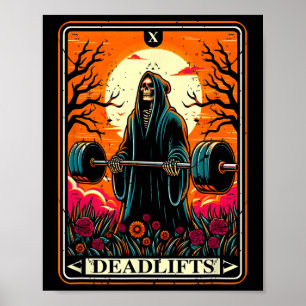 Affiche Horreur Carte Tarot Deadlifts L'entraînement de gy