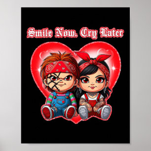 Affiche Horreur Couple Souriez Maintenant Pleurer Plus Tar