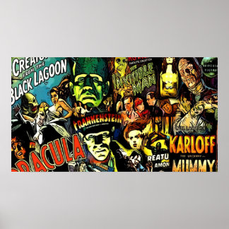 Affiche Horreur culte universel monstres films visage masq