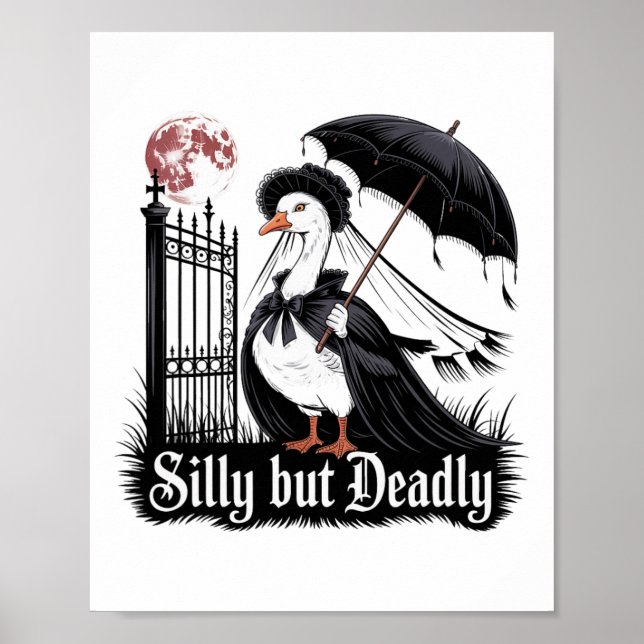 Affiche Horreur d'Halloween Gothique, Silencieuse Mais Mor (Devant)