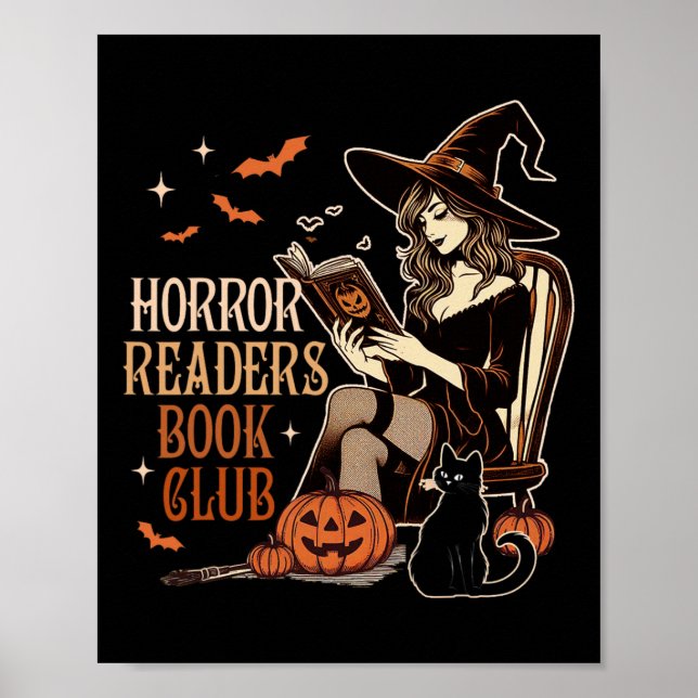 Affiche Horreur Lecture Éffrayante Vibes Bookish Horror Le (Devant)