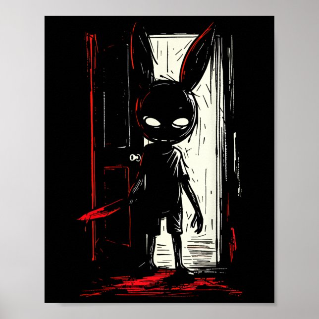 Affiche Horreur Mal Lapin Lapin Slasher Porte Déplaisante  (Devant)