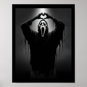 Affiche Horreur Visage Horreur Coeur fantôme Mains Déplais