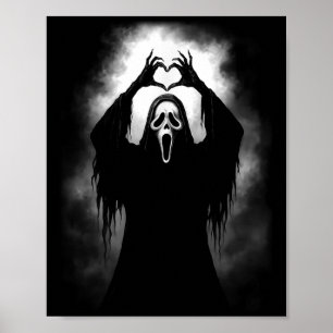 Affiche Horreur Visage Horreur Déplaisant Coeur fantôme Ma