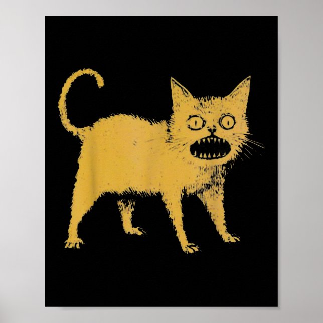 Affiche Horrible chat japonais drôle (Devant)