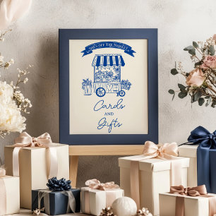 Affiche Hors du marché Bleu griffes nuptiales Cartes cadea