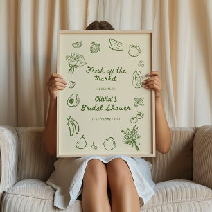 Affiche Hors Fête des mariées verte du marché Bienvenue