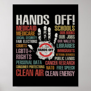 Affiche Hors Mains Vêtement de protestation Supprimer Reve