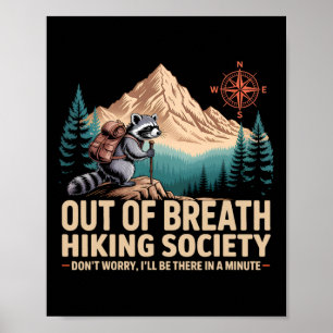 Affiche Hors Respiration Randonnée Society Camping Raccoon