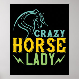 Affiche Horse - Crazy Horse Lady