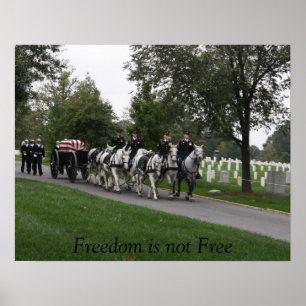 Affiche horse-drawn caisson Arlington Cemetery