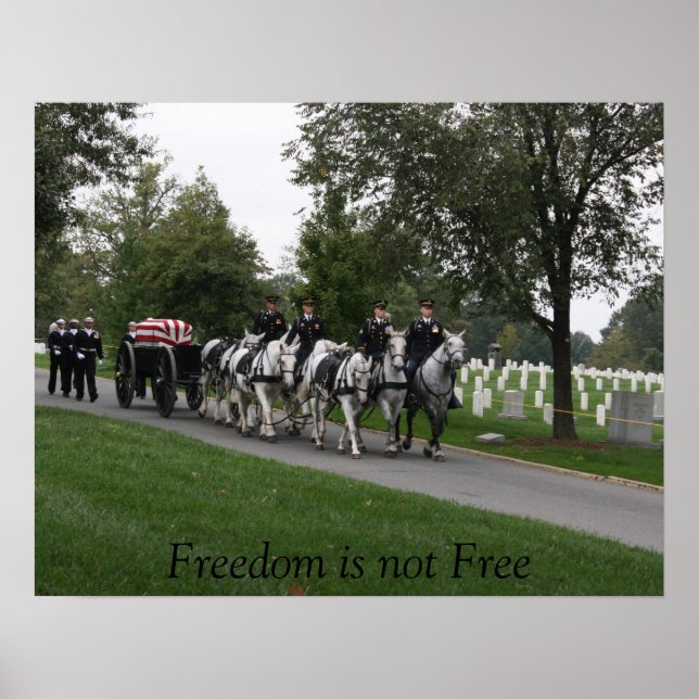 Affiche horse-drawn caisson Arlington Cemetery (Devant)