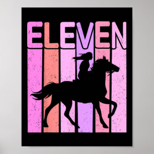 Affiche Horse Girl 11e Anniversaire Équitation 11 Année