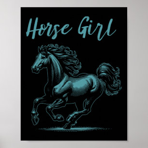 Affiche Horse Girl Equestrier cavalier Horseback équitatio