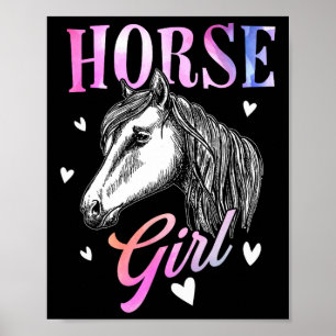 Affiche Horse Graphique Femmes Filles Cheval Équitation Ch