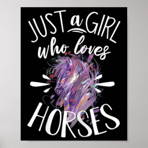 Affiche Horse Graphique Femmes Filles Cheval Équitation Ch