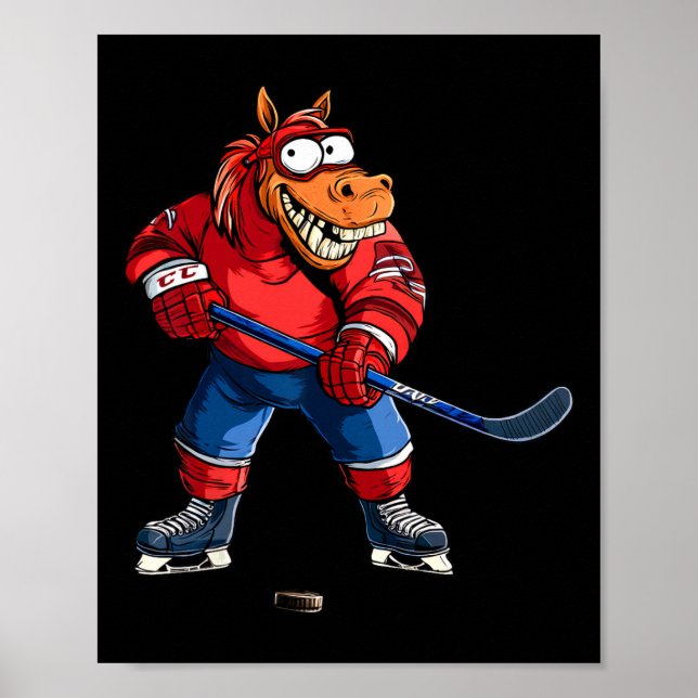 Affiche Horse Ice Hockey  (Devant)