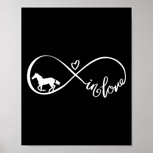 Affiche Horse Infinity Symbole Amour Cheval Équitation (Devant)