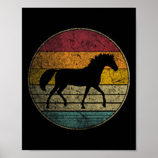 Affiche Horse Lover Riding Girl Horseback Vintage Retro 70
