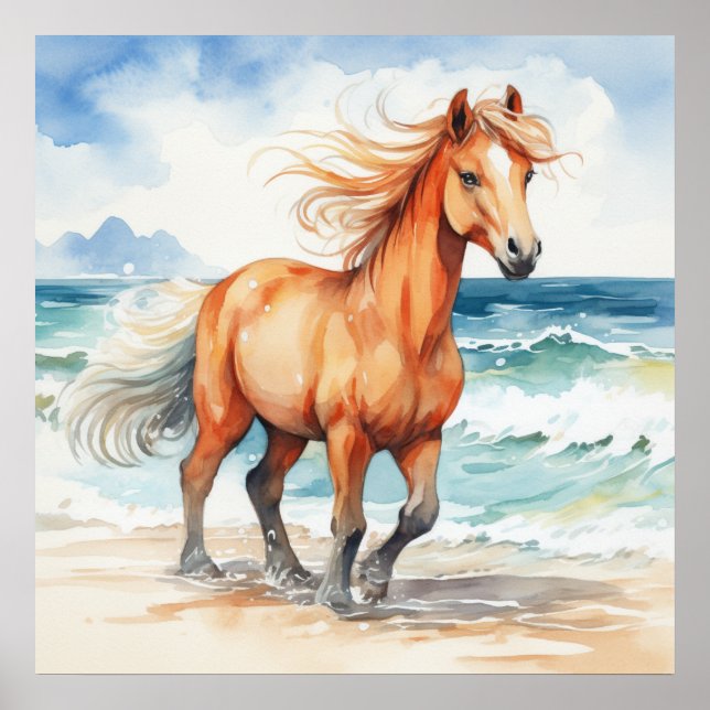 Affiche Horse on Beach (Devant)