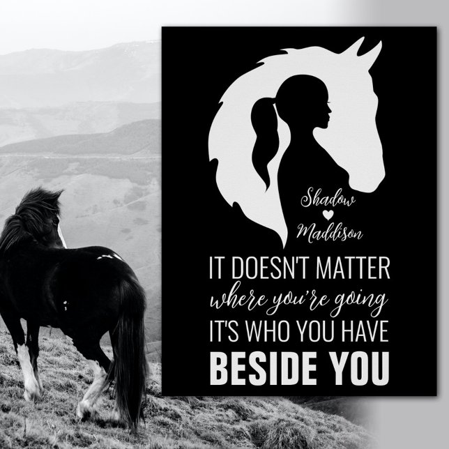 Affiche Horse quote horse and girl horse lover black (Créateur téléchargé)