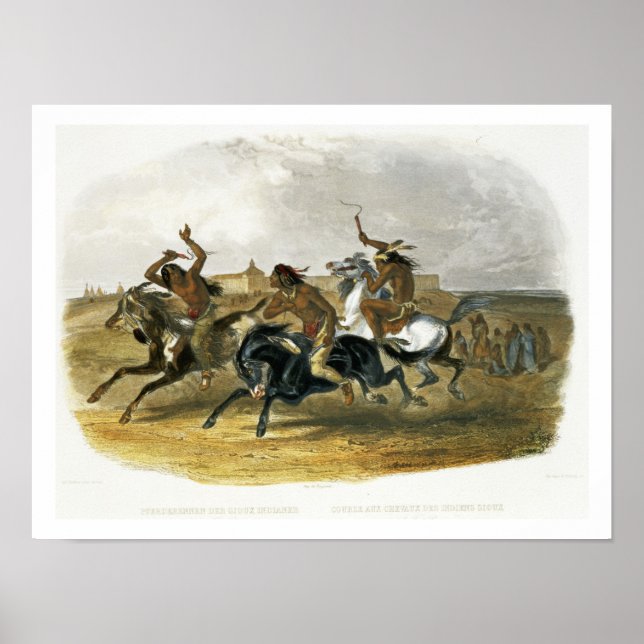 Affiche Horse Racing of Sioux Indians near Fort Pierre, pl (Devant)