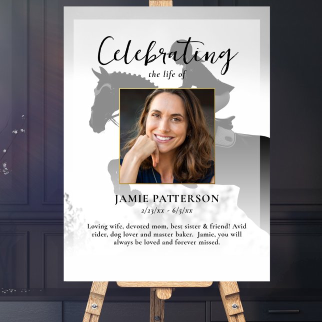 Affiche Horse Rider Célébration de la vie Photo Funéraille (Créateur téléchargé)