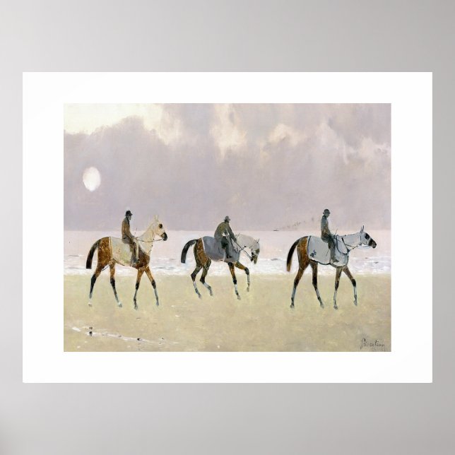 Affiche Horse Riders on the Beach 1892 (Devant)