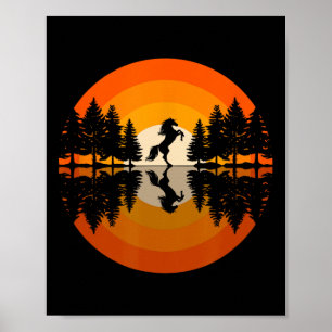 Affiche Horse Riding Forest Nature Sunset