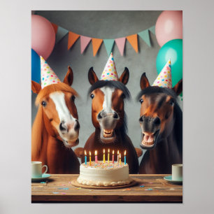 Affiche Horse Wall Art, Horse Birthday Party, Drôle Cheval