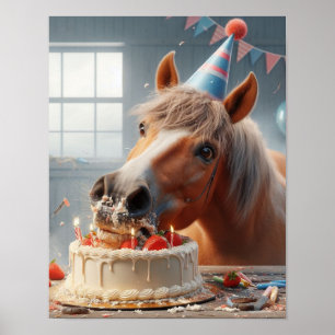 Affiche Horse Wall Art, Horse Birthday Party, Drôle Cheval