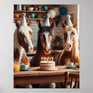 Affiche Horse Wall Art, Horse Birthday Party, Drôle Cheval