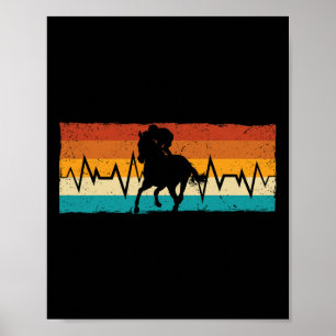 Affiche Horseback Rider Equestre Heartbeat Horse Lover R