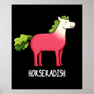 Affiche Horseradish Funny Horse Pun Dark BG