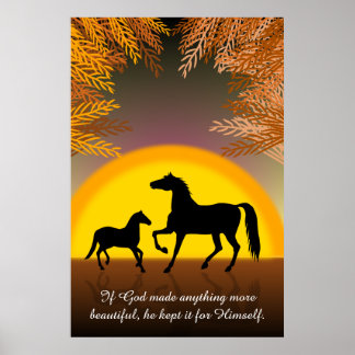 Affiche Horses at Sunset
