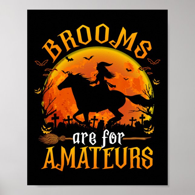 Affiche Horses Sorcière Halloween Drôle Chambres Sont Pour (Devant)