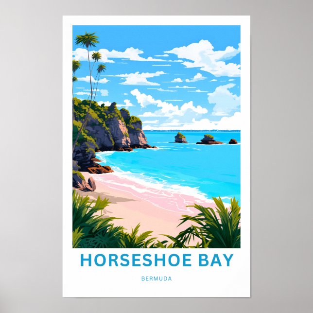 Affiche Horseshoe Bay Bermuda Travel Imprimer (Devant)